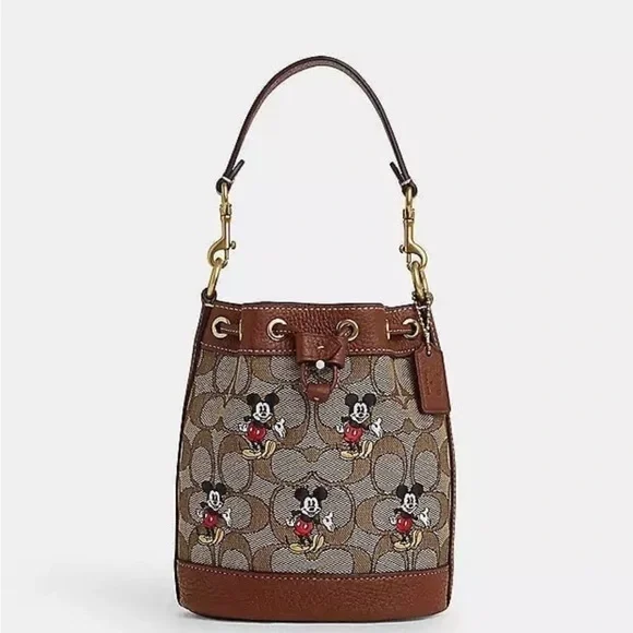 NWT Disney X Coach Mini Dempsey Bucket Bag With Mickey Mouse CN499